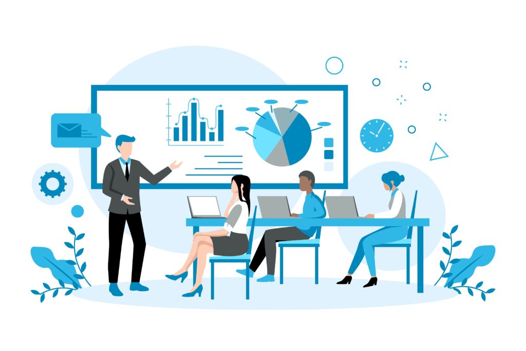 employee training illustration in person training