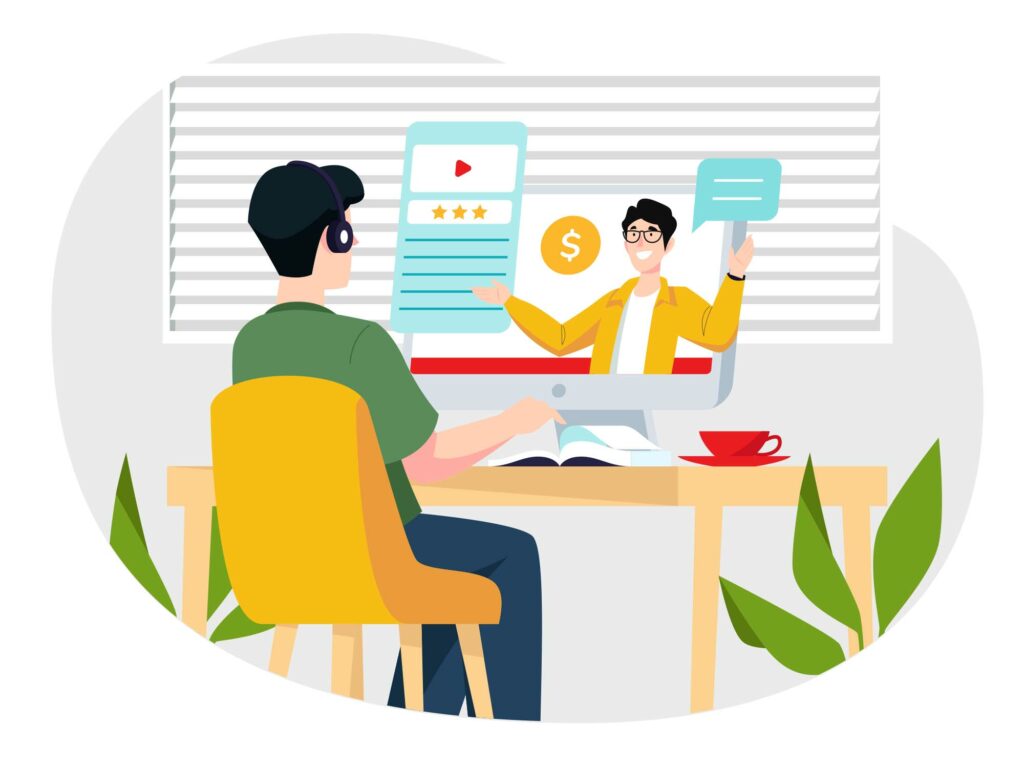 online learning vector illustration